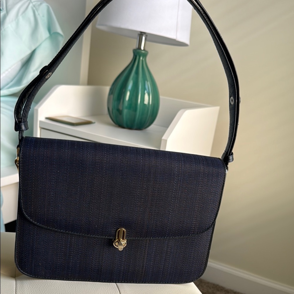 Horse Hair Elegant Blue Shoulder Bag